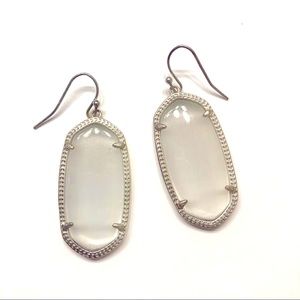 Kendra Scott Silver Drop Earrings, Slate Cats Eye